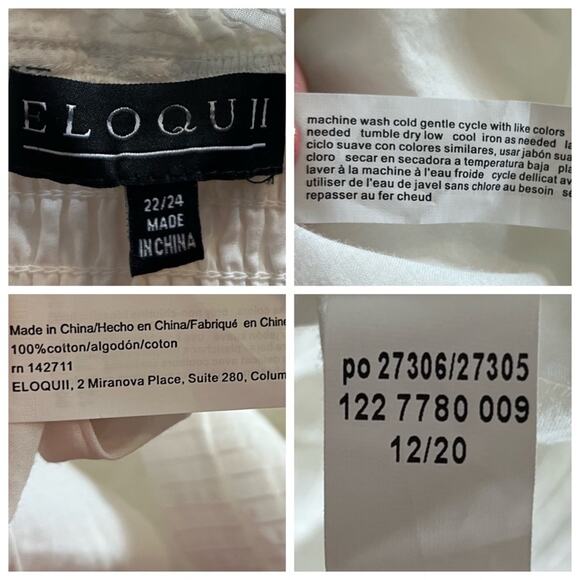 Eloquii Midi Dress Smocked Top Ruffle Sleeve Tier Hem Women’s Plus Size 22/24 - Picture 10 of 11